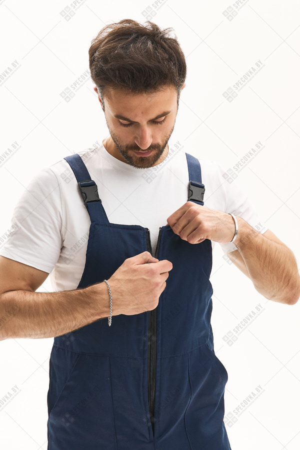 Полукомбинезон утепленный, синий, 35% ХБ/65% ПЭ